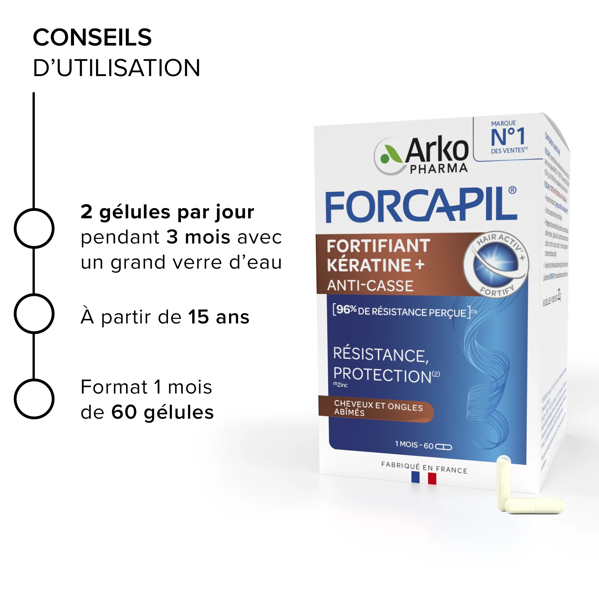 Forcapil® Fortifiant Kératine+ - Programme 3 mois - Image 7